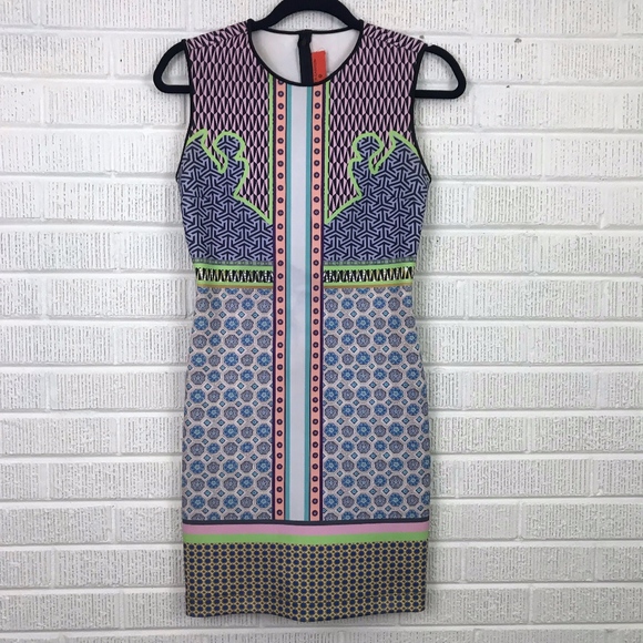 Clover Canyon Dresses & Skirts - Clover Canyon Patchwork Print Neoprene Scuba Dress